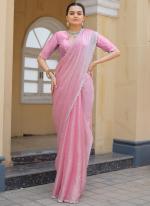 Jimmy Choo Baby Pink Party Wear Hand Work Saree